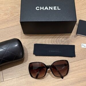 CHANEL Women's Brown Sunglasses - Authentic